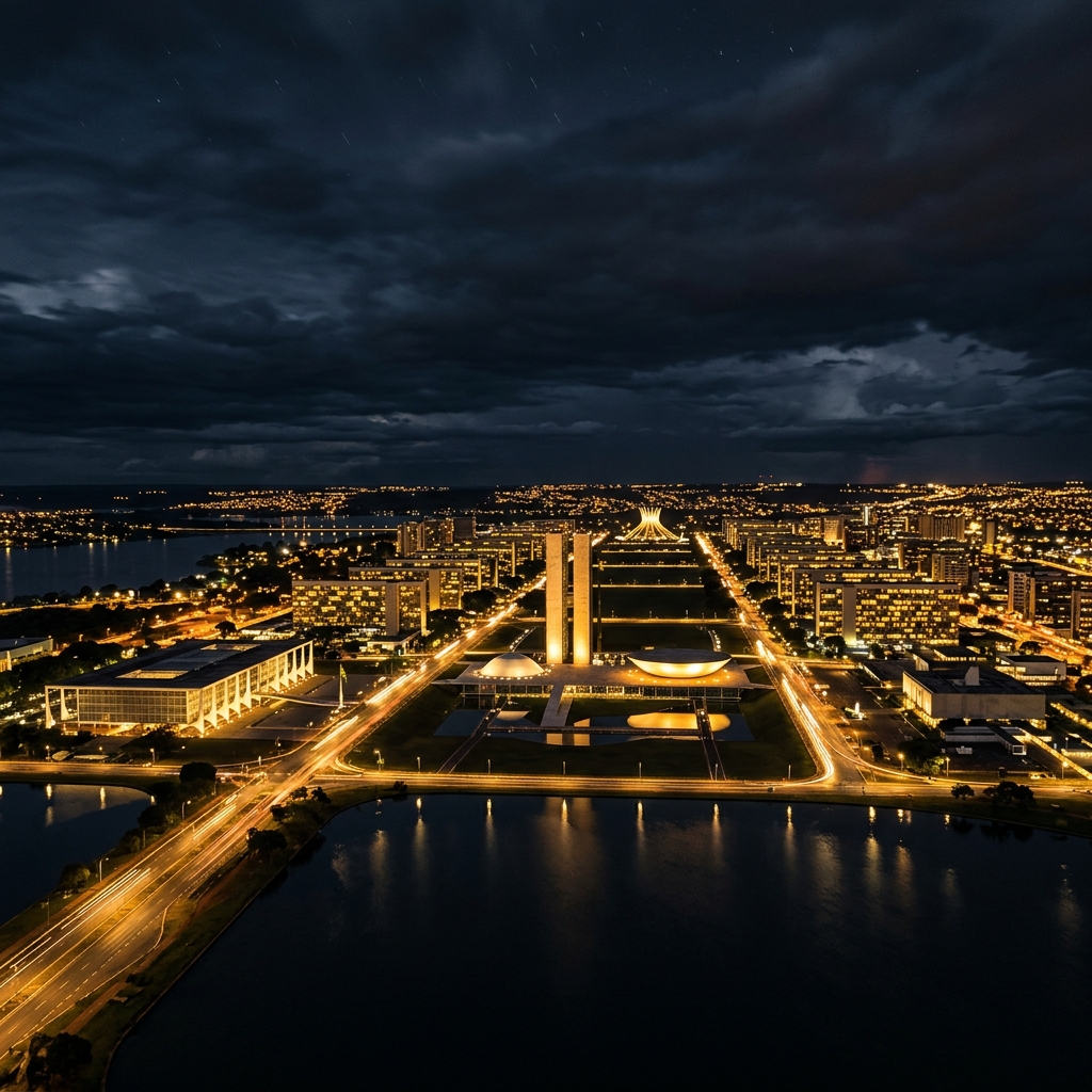 Skyline moderno de Brasília à noite
